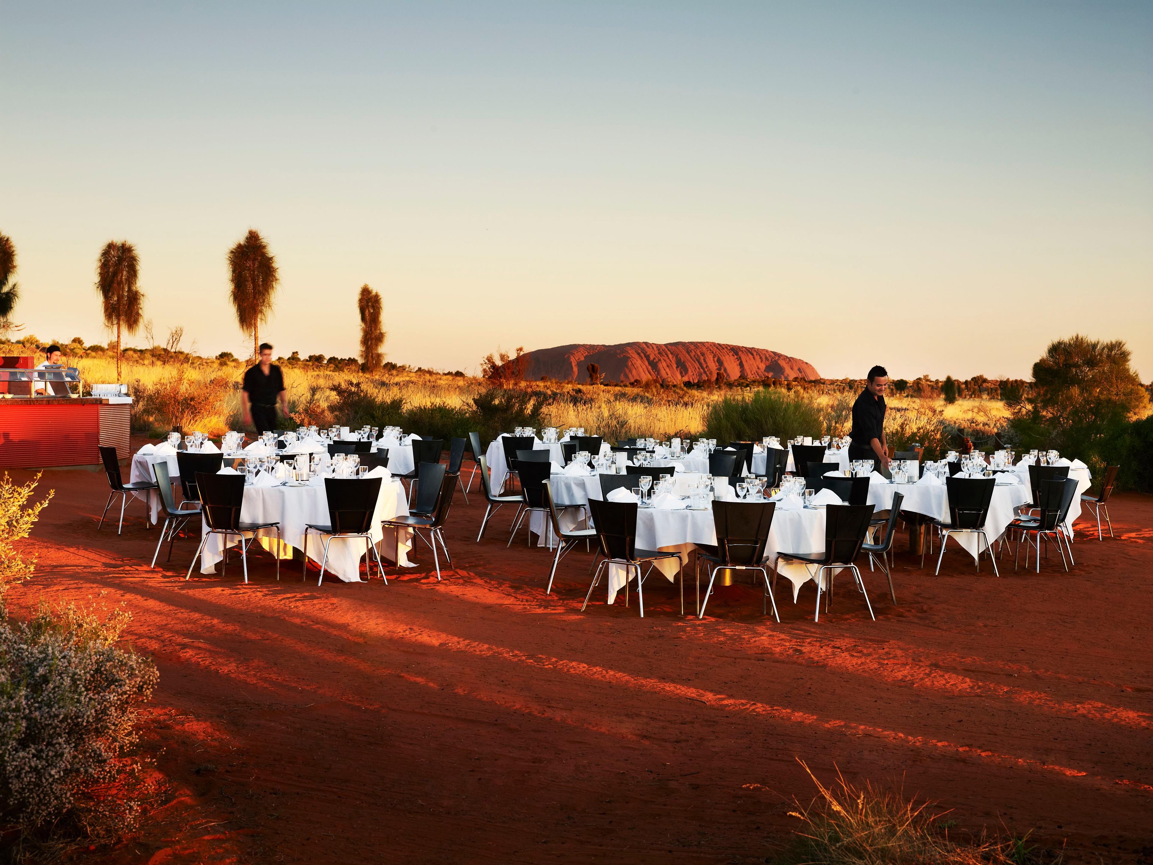 dinner tables outside