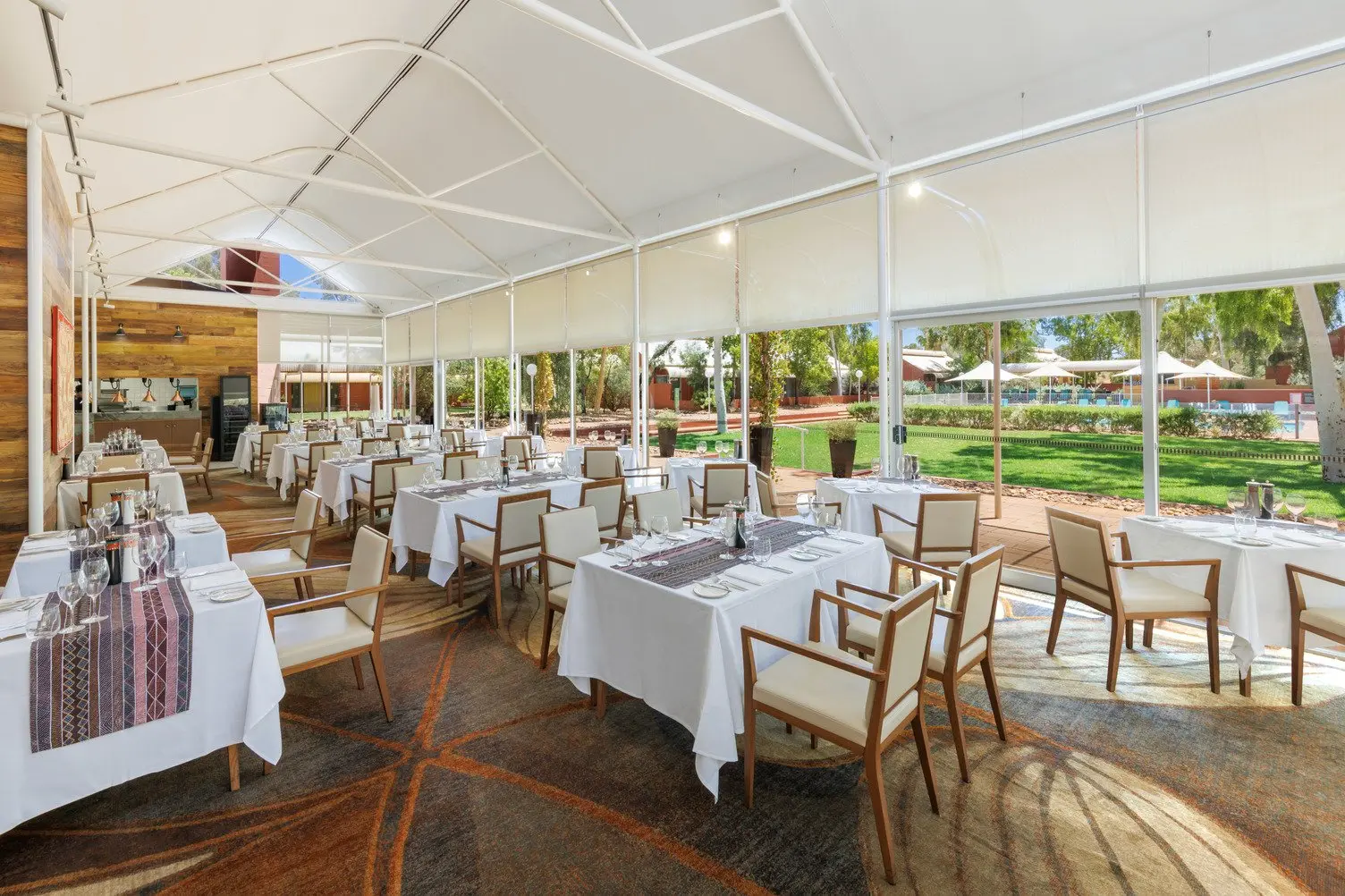Panoramic shot of Arnguli Restaurant at Desert Gardens Hotel, Ayers Rock Resort