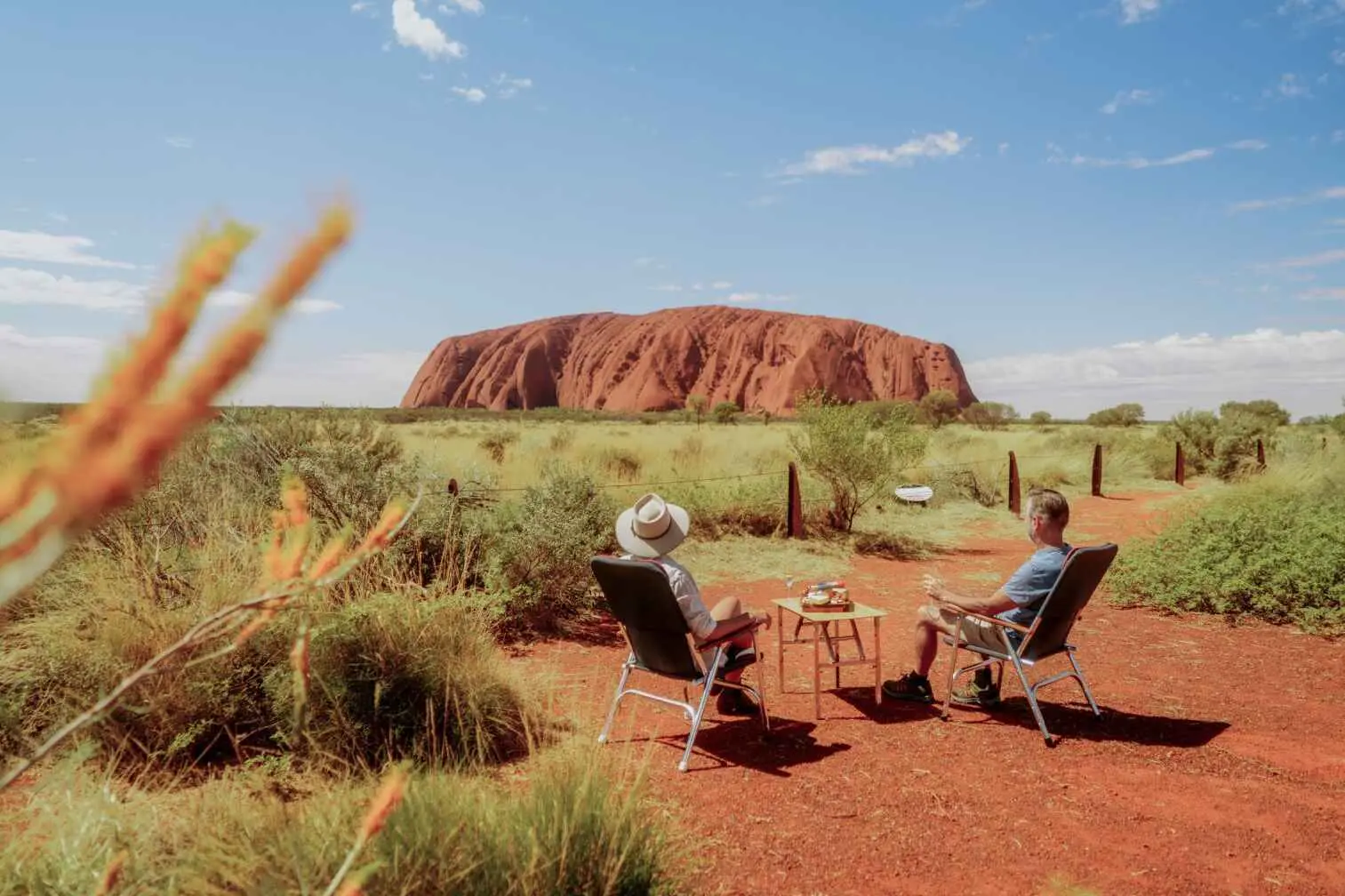 Older couple enjoying the view of Uluru