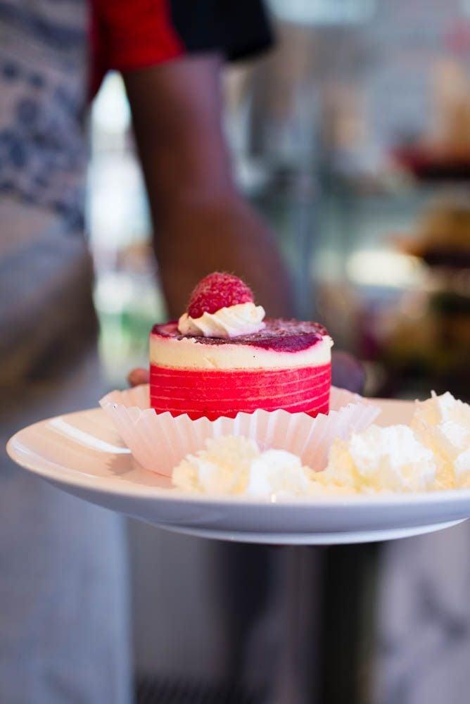 Raspberry desert cake at Kulata Academy Cafe