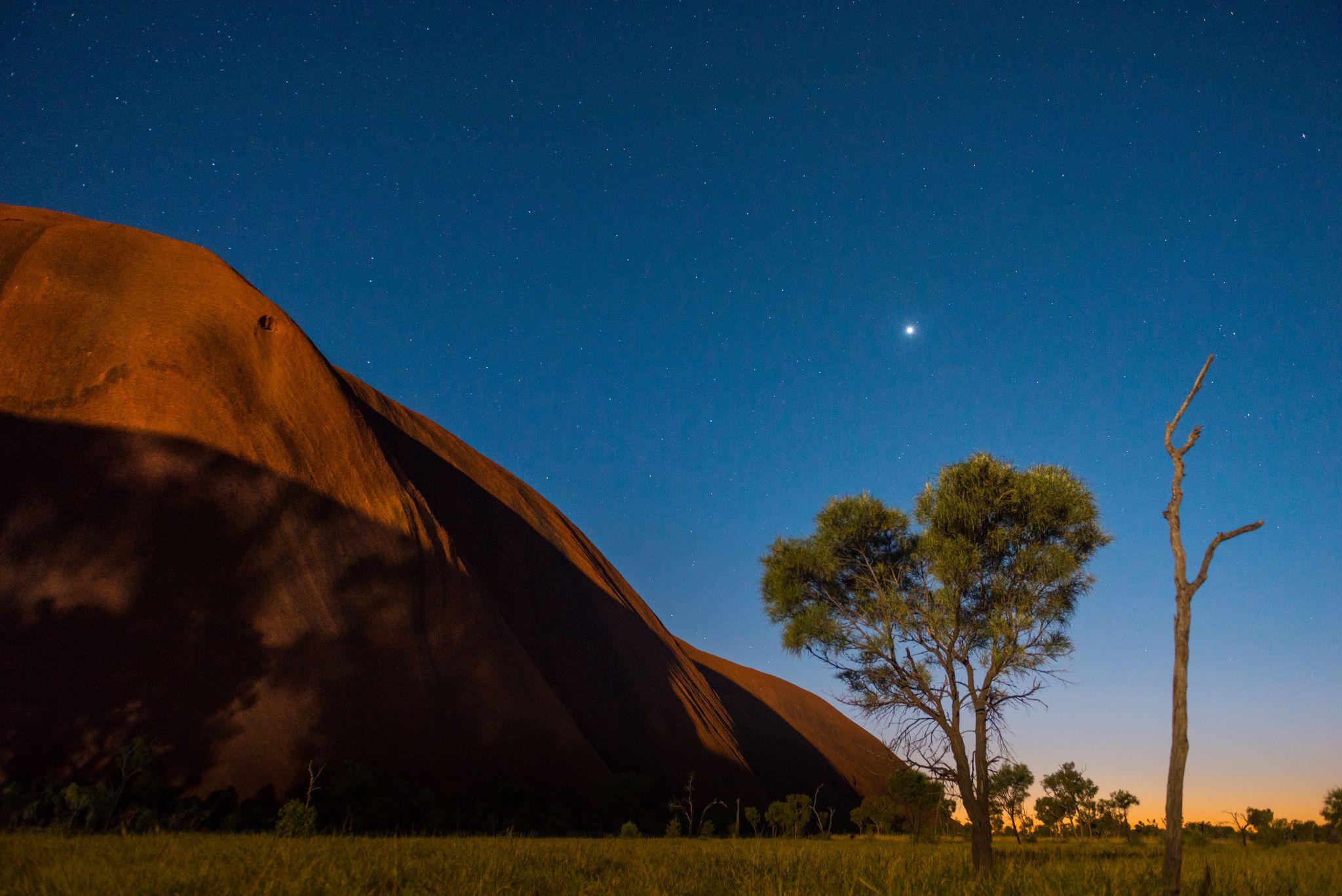 Uluru on a starry night