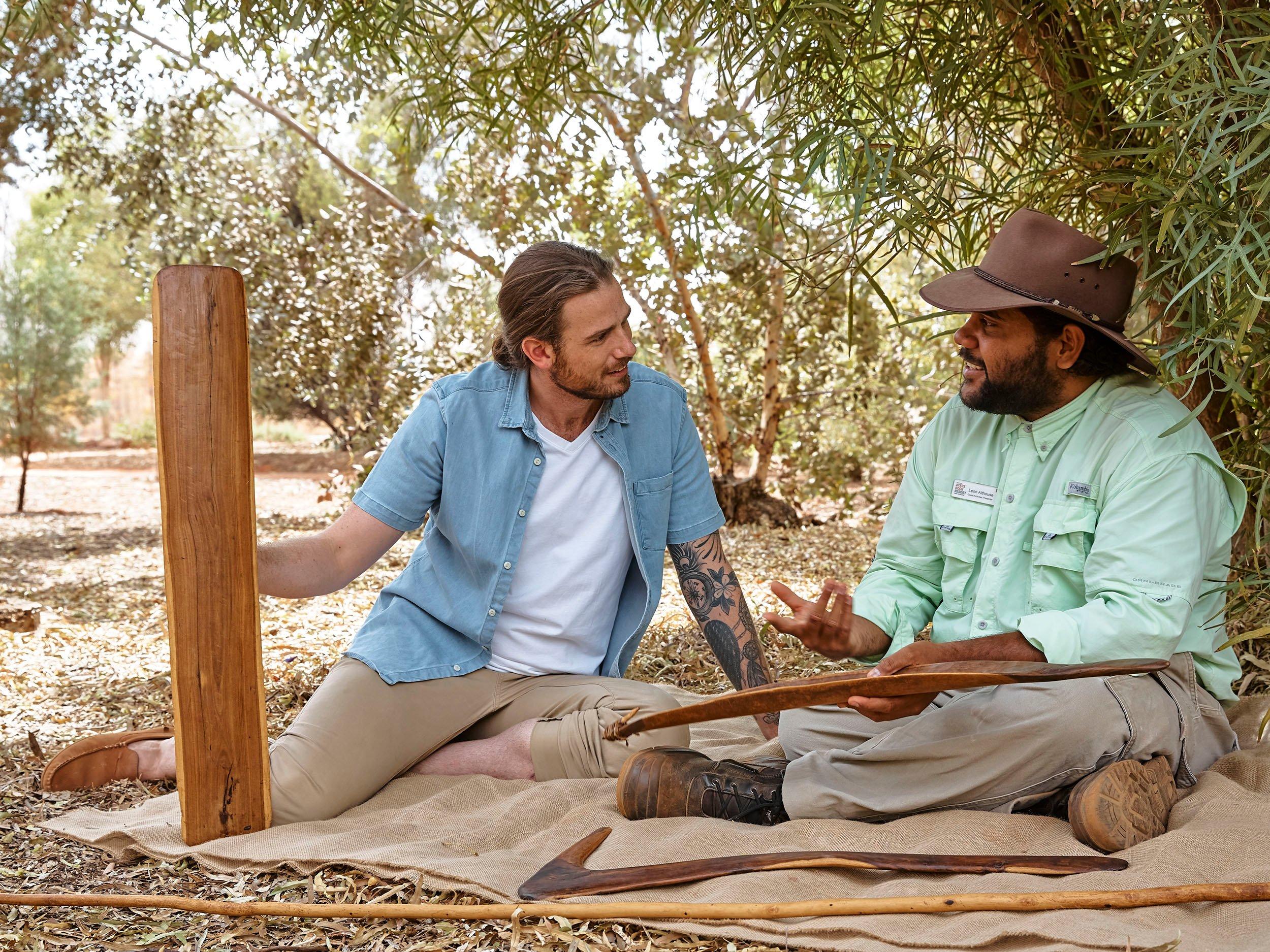 two men talking together