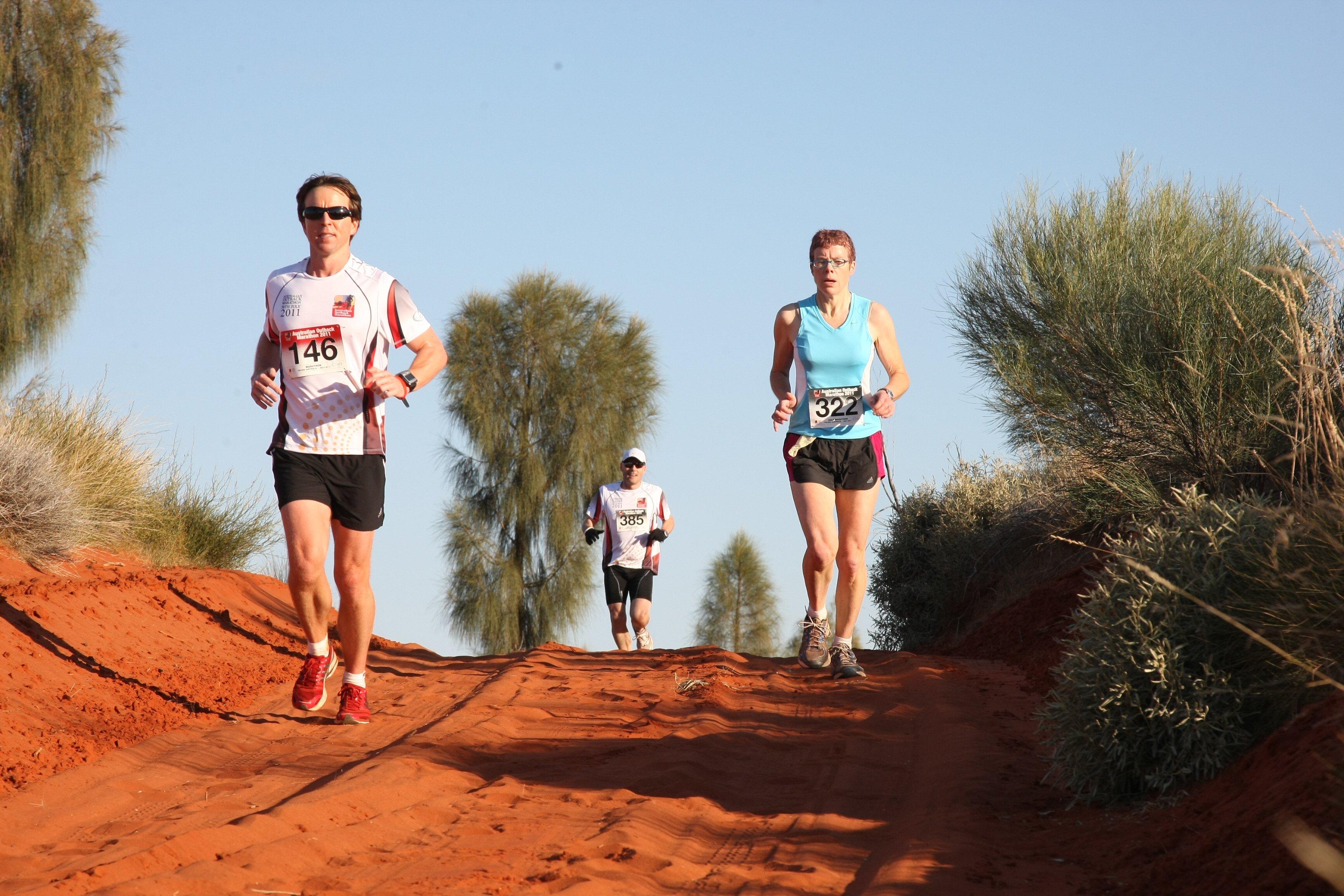 Runners compete in the Australian Outback Marathon