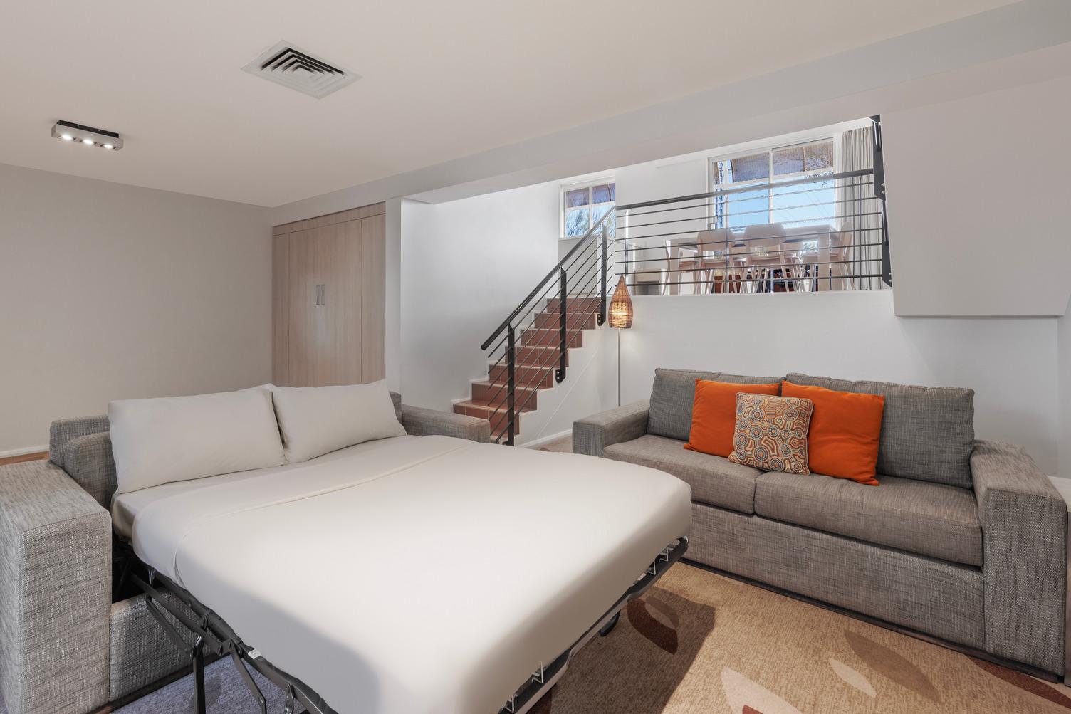 Fold out couch into Murphy bed in loungeroom