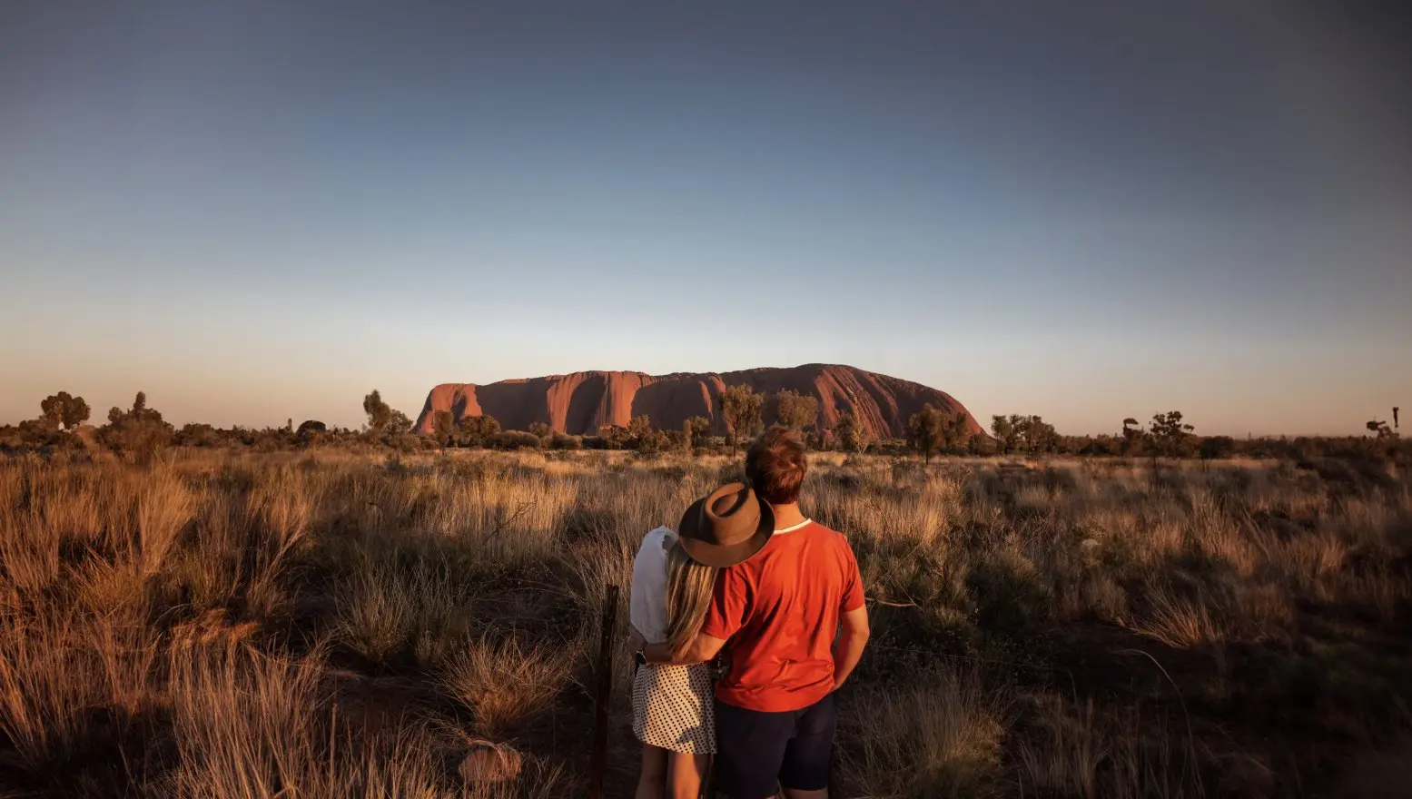 Couple in front of Uluru