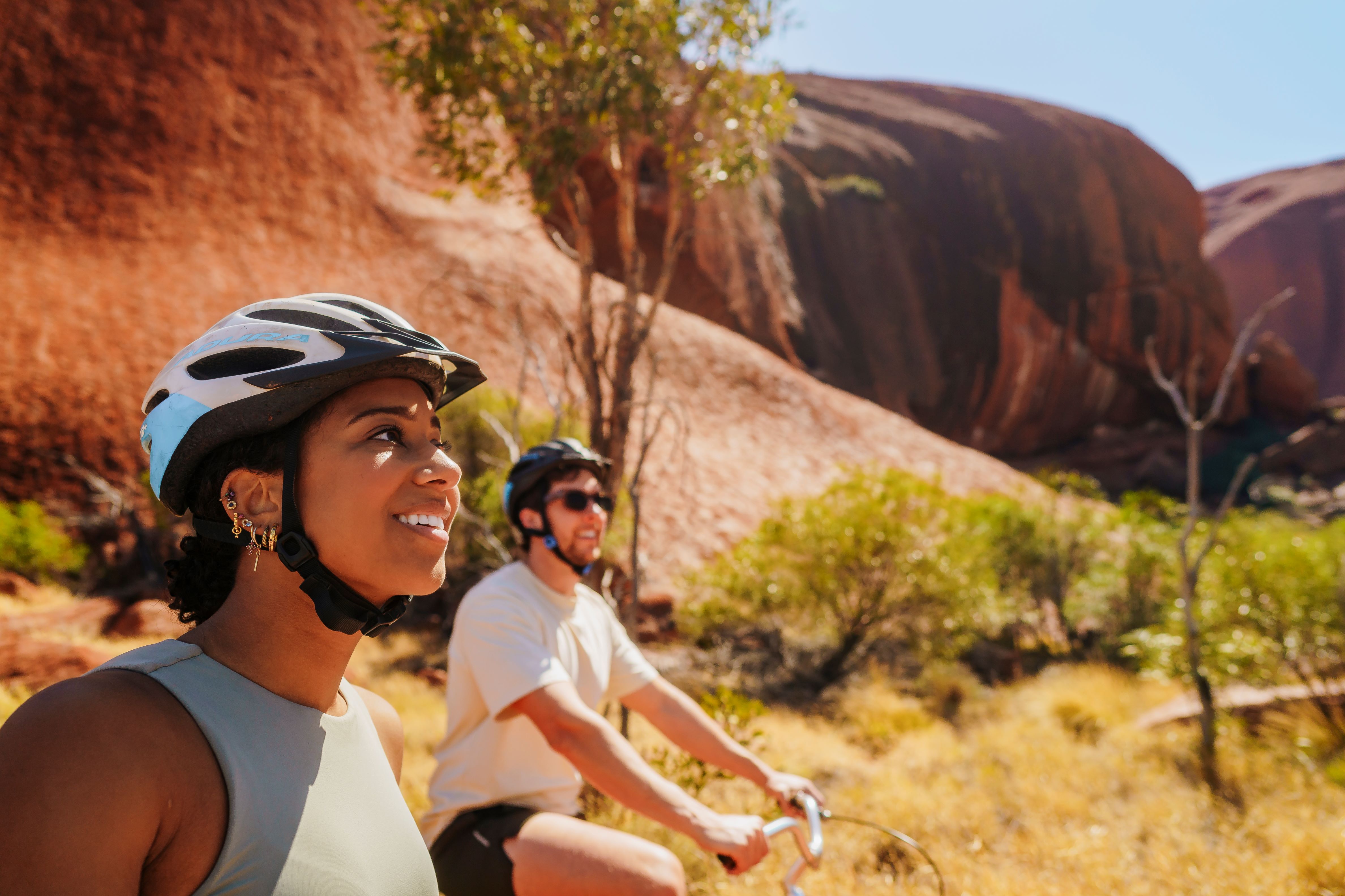 Cycling around Uluru