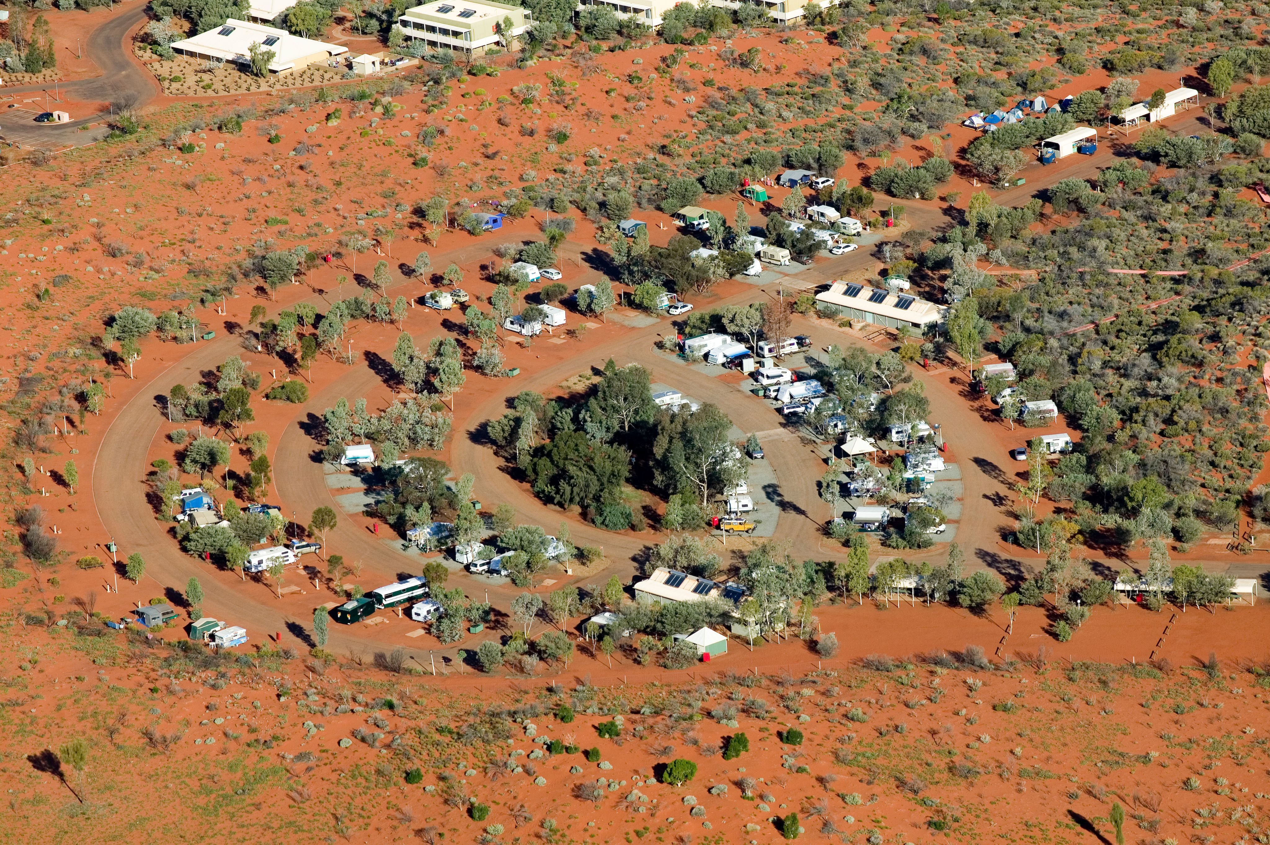 Aerial view of the Ayers Rock Camp Ground